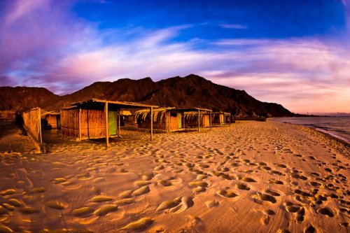 Stunning sunset over one of the Red Sea's beach camps. Thanks to Mark Tisdale for the photograph